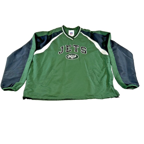 NFL Other - NFL New York Jets V-Neck Pullover Windbreaker Jacket Men's Large Green